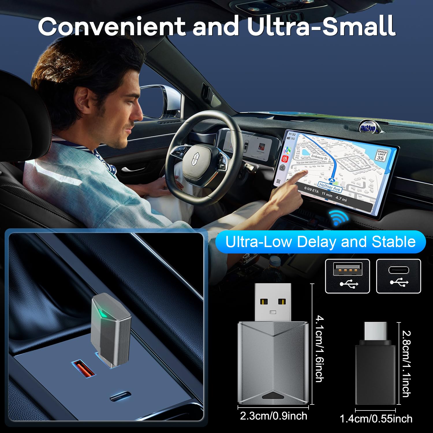 Wireless CarPlay Adapter CP30-C2C ②個セット Amazon.com: Wireless CarPlay Adapter, Mini Size Apple Carplay